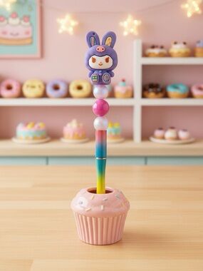 Cute Purple Kuromi Bunny Beaded Rainbow